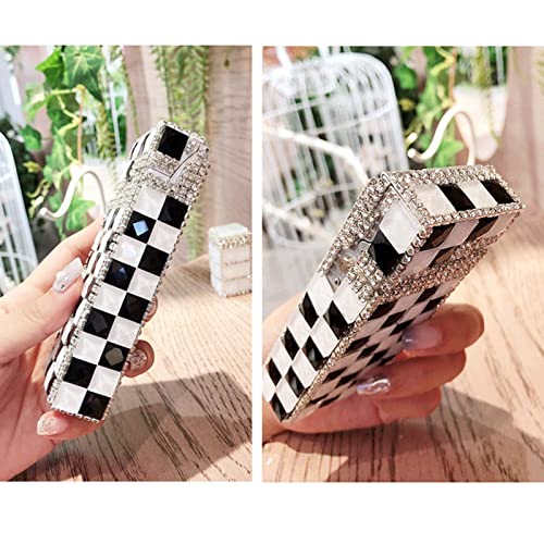 Hqpcahl Aluminum Cigarette Case, Slim 100Mm King Size 20 Cigarettes Cigarette Box, Rhinestones, Cute, Glitter, Sunlight, Hand Made Cigarette Case For Women,11.4X5X2.4Cm,E #TOP2