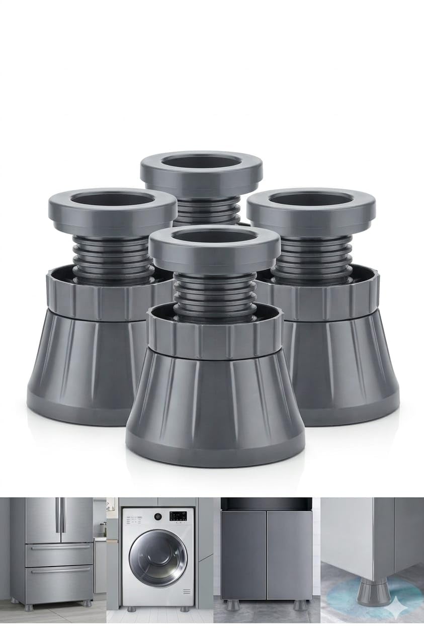 Xmart India Upgraded Anti Vibration Pads for Washing Machine Stand, Heavy Duty Shock Absorber & Noise Cancelling Feet for Washer, Dryer, Fridge Stability Adjustable Anti Slip Feet Stand(4 Pcs)-image-49