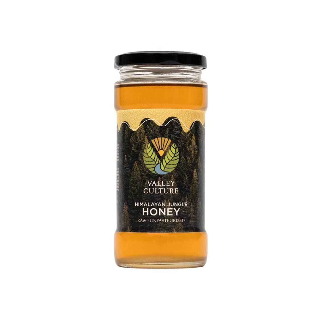 Valley Culture Himalayan Wild Honey Organic, Raw, Unpasteurized & Unprocessed Organic Honey without Sugar from the Himalayas, Anti-Oxidant & Nutritious Immunity Booster, Pure Honey 500G -Pack of 1