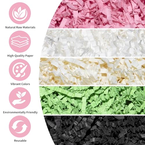 HOWAB Verpackungsmaterial Füllmaterial Geschenk für Geschenkbox: 200g Füllmaterial für Pakete Geschenkkorb Gift Box,Geschreddertes Papier Geschenkbox Füllung Deko (schwarz)