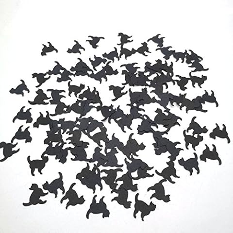 HEMARTY 100pcs Black Cat Confetti Halloween Decorations Halloween Confetti Birthday Confetti Cat Lovers (Black) Cover