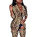 CQWL Women's 2 Piece Outfits Fashion Printed Long Sleeve Blazer Jacket and Slim fit Stockings Set Leopard