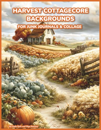 Harvest Cottagecore Backgrounds for Junk Journals & Collage: 40 Rustic Fall Landscapes with Farms, Orchards, Fields & Country Scenes | Journaling, Scrapbooking, Mixed Media, ATC Cards & Paper Crafts