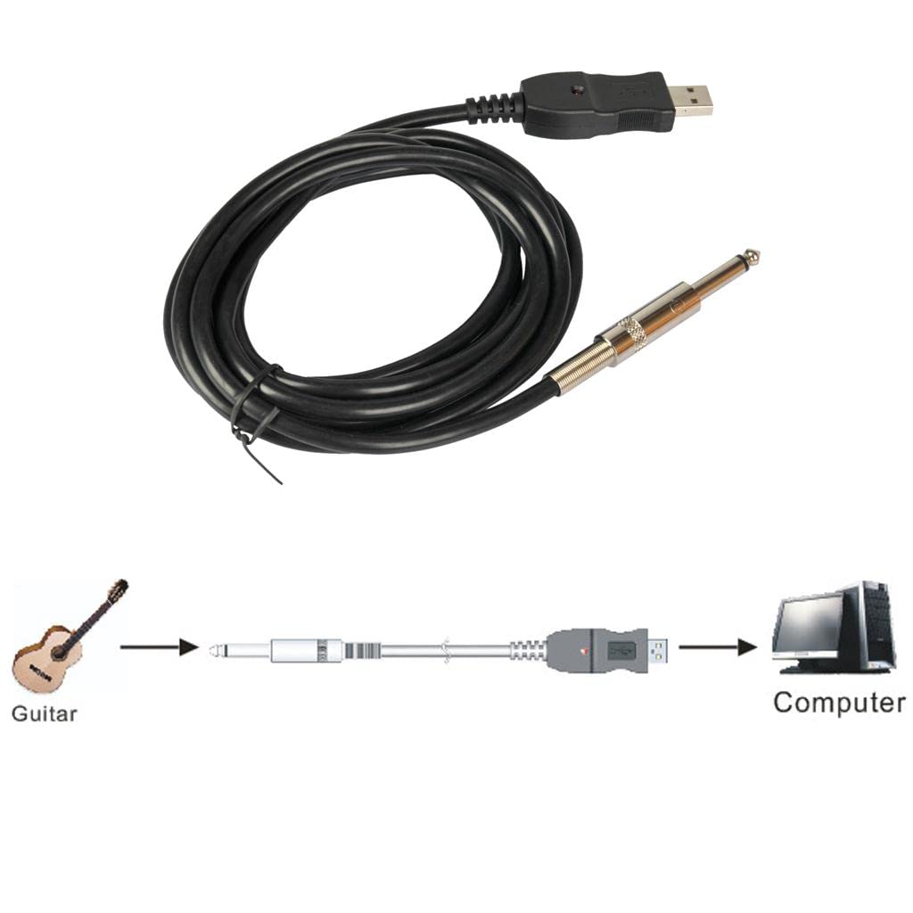 5 zestaw 300 cm gitara basowa 1/4 6,3 mm jack na złącze USB adapter kabla instrumentu