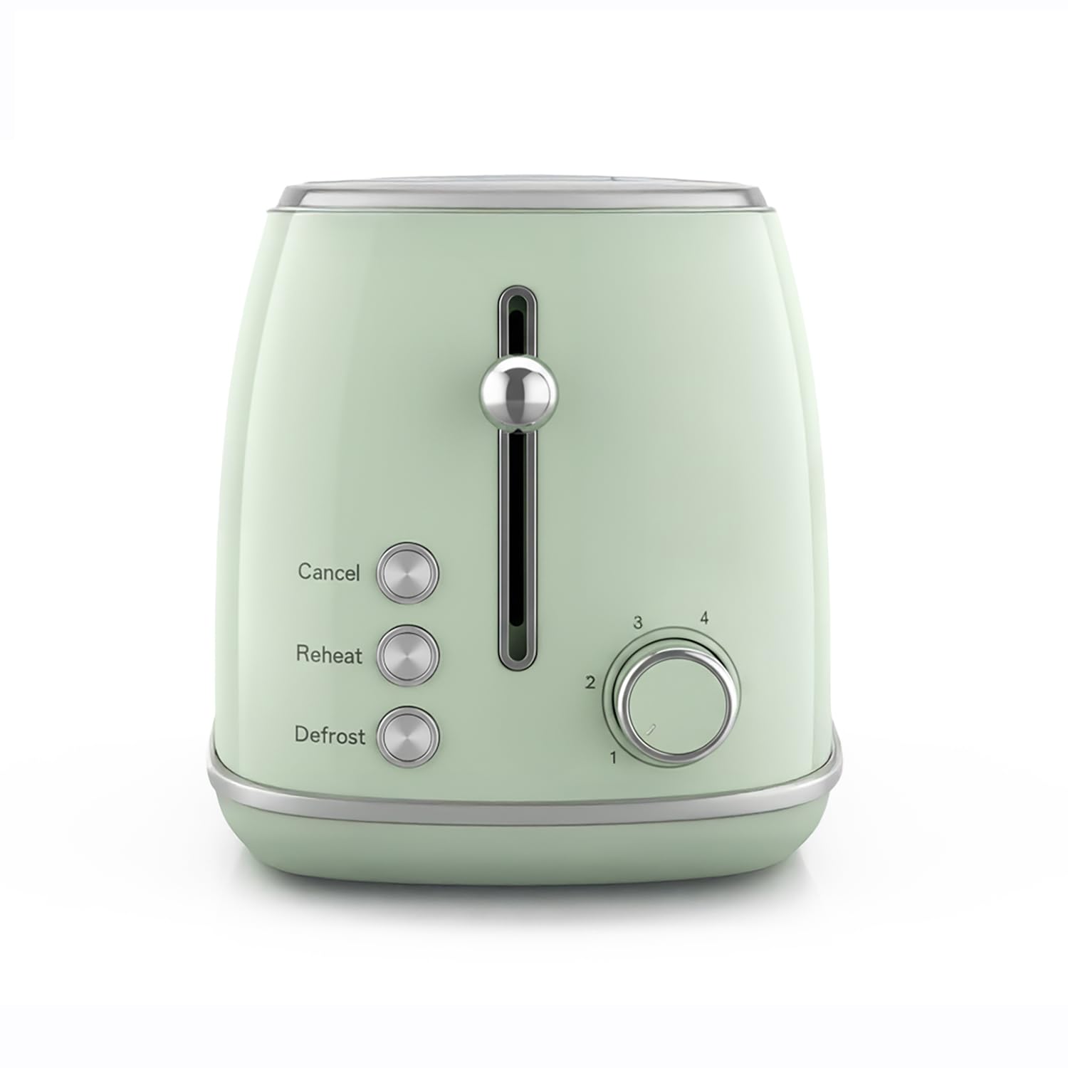 SWEISS GRS7, tostapane vintage, 2 fessure, 6 livelli di potenza, 850 W, rapido e pratico, facile da pulire, cassetto raccogli briciole, speciale baguette, scongelamento, verde