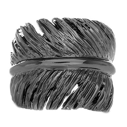 Bague FASHIONRING laiton plaqué ruthénium anti-ternissement pour peau sensible
