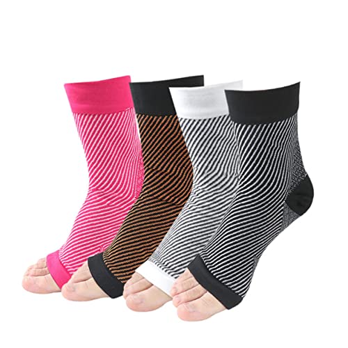 DOITOOL 1 Entorse E Calcanhar L/Xl Pressurizado Elástico Respirável Apoio Pé Laranja Meias Protetore