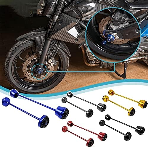 XX eCommerce Motorcycle Motorbike Front & Rear CNC Wheel Fork Slider Frame Sliders Axle Sliders compatible with Y.amaha MT FZ 07 MT07 FZ07 MT-07 FZ-07 2014-2020 2015 2016 2017 2018 2019 (Blue)