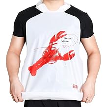 Gmark 100 Pack Disposable Plastic Lobster Bibs Crawfish Bibs - Keep Clothing Clean - Great for restaurants, lobster, seafood or crawfish party GM1066A