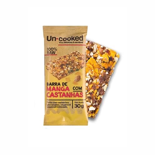 Kit 3X: Barra Manga E Castanha S/Glúten Vegano Uncooked 30g