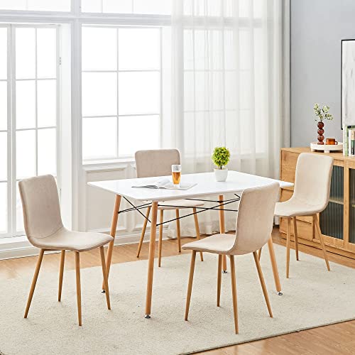 Cozycasa Dining Chairs Set Of 4 Scandinavian Modern Style Fabric Dining Chairs Kitchen Chair Accent Chair For Living Dining Room Club Guest Set Of 4 Beige #TOP4