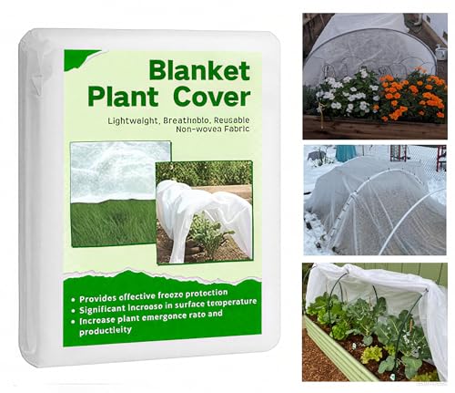 JUNFLYING Plant Covers Freeze Protection 5x30 FT, Garden Frost Cloth Blanket for Cold Weather, Reusable Floating Row Cover Protects Vegetables, Flowers, Trees, Extend Growing Season