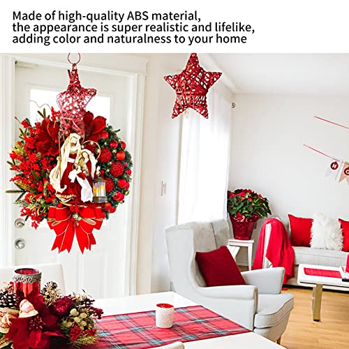 Guirlanda de porta de Natal Guirlandas de Natal para porta da frente com retrato de flor de bolas de