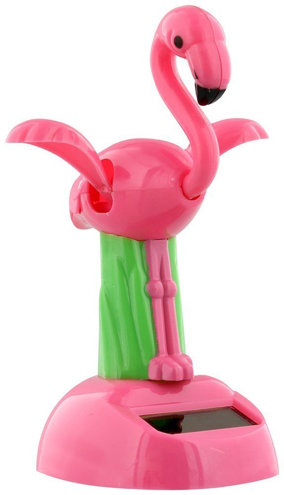 Puckator Pink/Green Ff3 Solar Flamingo Figurine, 7.5 X 6 X 10.5 Cm