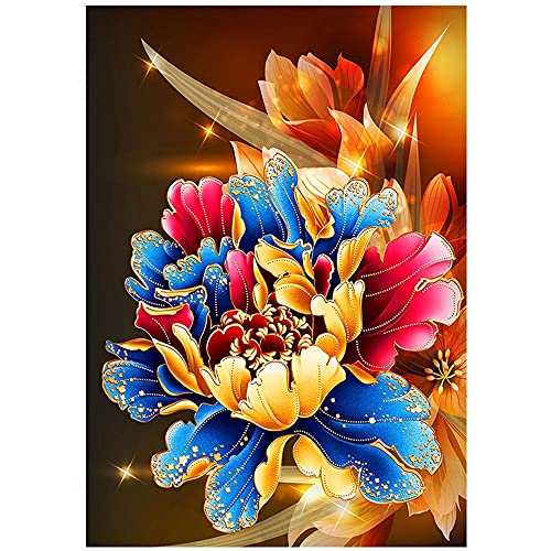 Kit peinture diamant 5D complet mosaïque pivoine et broderie strass point de croix