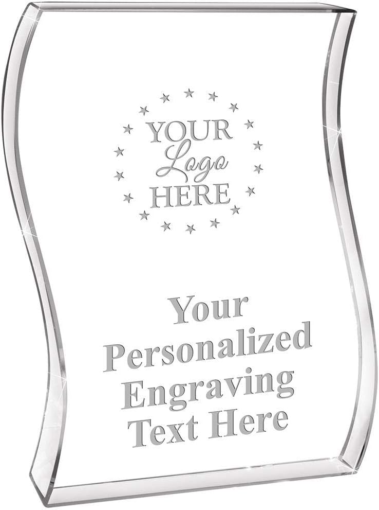 Crown Awards Champion Wave Acrylic Award, 4" H Personalized Champion Award, Engraving Included