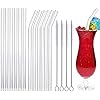 Herbruikbare glazen rietjes, 12 glazen rietjes, transparant, met 4 reinigingsborstels, wasbaar, Zero Waste, voor…
