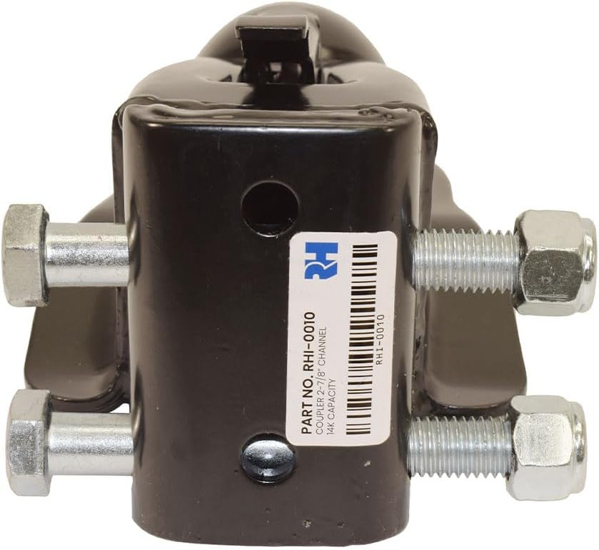 2-5/16" Adjustable Trailer Coupler, 14K Capacity (RHI-0010), Channel Mount, Black