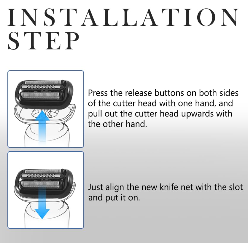 53B Series 5/6 Shaver Replacement Head for Braun Electric Shavers - Compatible with Braun Shaving Razor New Generation 5020cs 5018s 5035s 5049cs 5050cs 6020s 6040cs 6075cc 6072cc 6090cc, 2Pack - Image 3