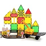 cossy Magnetic Tiles, Magnet Tiles, Magnetic Tiles for Kids Ages 4-8, STEM Toys, Magnet Blocks for Boys and Girls, Creative Building Toys, Engineering and Building Set
