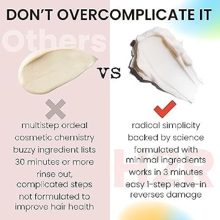 Hair Mask For Damaged Hair Leave In Hair Mask for Split Ends & Frizz Care | Leave In Hair Mask, Molecular Bonding for Hair Growth & Thinning, Rapid Repair for Bleach, Chemicals & Heat, Frizz Control