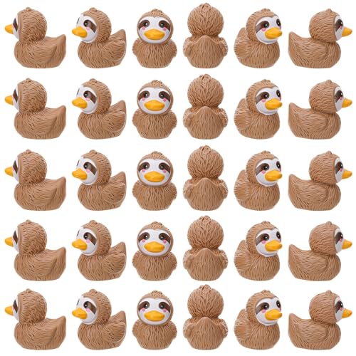 GGSTDDUP 60pcs Mini Resin Sloth Ducks, Tiny Sloths Duckies for Hiding