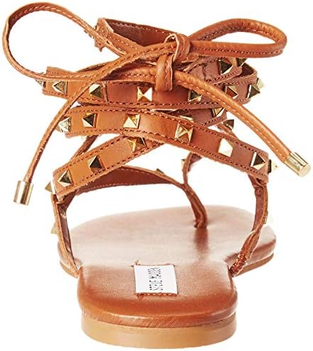 Steve Madden Women's Miami Flat Sandal, Tan Leather, 8 | Image 2