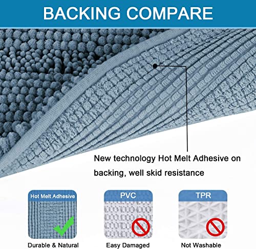 image for H.VERSAILTEX Bath Rug Non Slip Chenille Striped 17