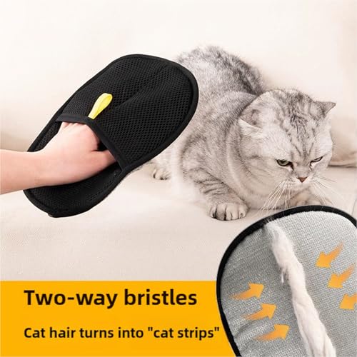 Image of Arrebol Pet Hair Removal Glove for Cats & Dogs, Pets Double-Sided Pet Grooming Gloves，Reusable pet Hair Removal Gloves，Couch, Carpet, Clothing and Bedding - Portable, Multi-Surface Fur Removal Tool