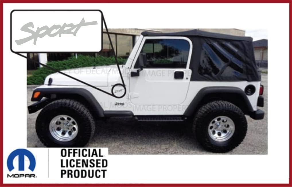 Fender Sport Small Side Logo Graphic fits Jeep Wrangler TJ (1997-2003) (Set of 2) Metallic Silver CMS | SJ3Y7