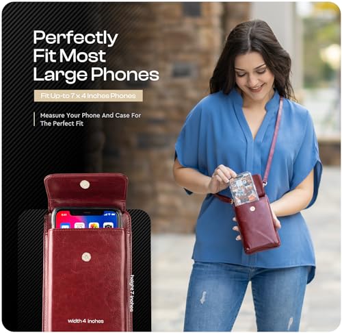 Image of Claasico Crossbody Phone Purse for Women - RFID Phone Case Wallet w /Magnetic Closure & Separate Zipper Pocket Crossbody Bag