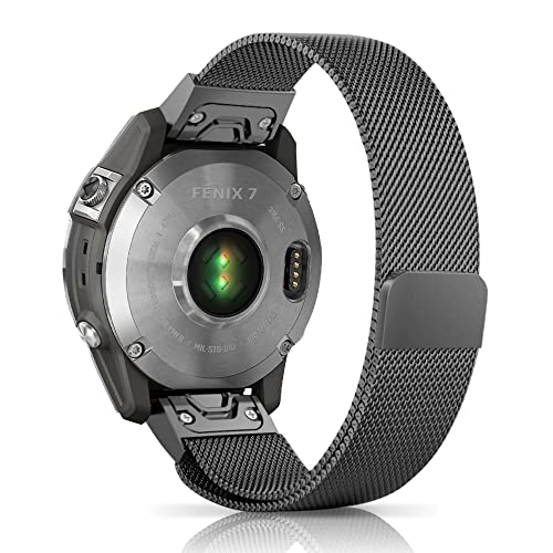 Niboow QuickFit 22mm Strap for Garmin Fenix 8, E 47mm, pro Solar, 7, 6, 5 Plus, Men Women Metal Watch Bands for Fenix 6