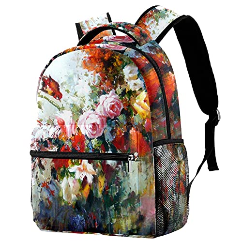 Sac à dos étudiant peinture à l'huile idéal pour le lycée et les sorties