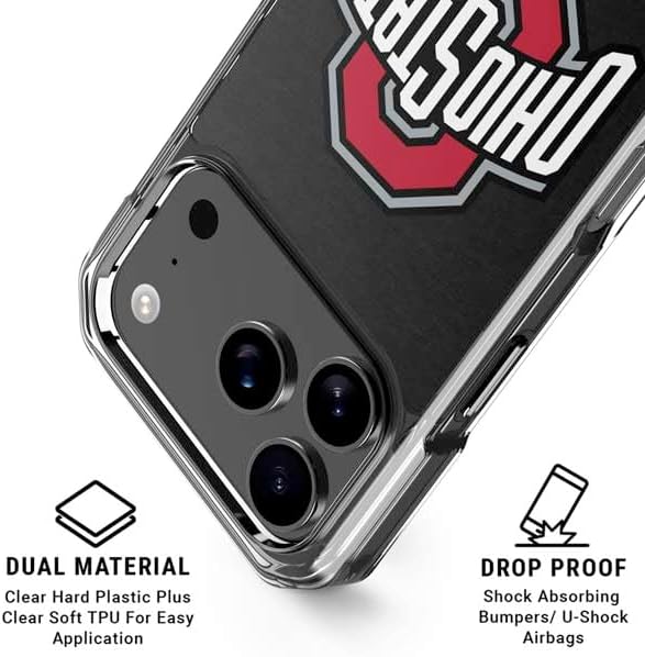 Skinit Phone Case Compatible with MagSafe iPhone 17 Pro Max - Officially Licensed Ohio State University OSU Buckeyes Black Design