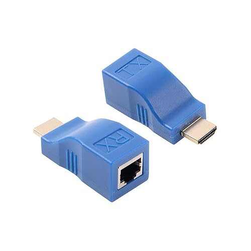 SatelliteSale Convertidor HDMI a través de Ethernet RJ45 Cat 5e6 Cable hasta 100 pies PVC Negro Adaptador 10.2Gbps 4K30Hz