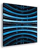deyoli moderne Gebäude-Architektur Format: 40x40 Effekt: Monocrome Blau als Leinwand, Motiv fertig gerahmt auf Echtholzrahmen, Hochwertiger Digitaldruck mit Rahmen