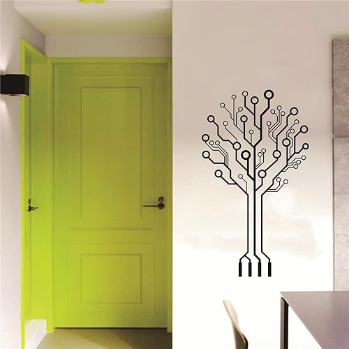 Miniatura 4 de Pegatinas de pared para placa de circuito de tecnología de oficina, software de computadora, árbol de ciencia, decoración de pared, arte extraíble,