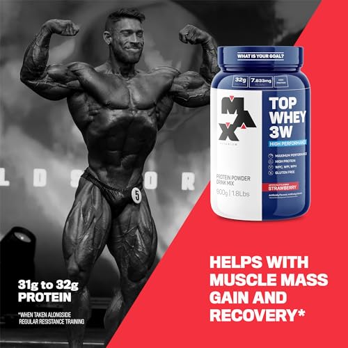 Max Titanium Top Whey 3W Mais Performance 900G Morango -