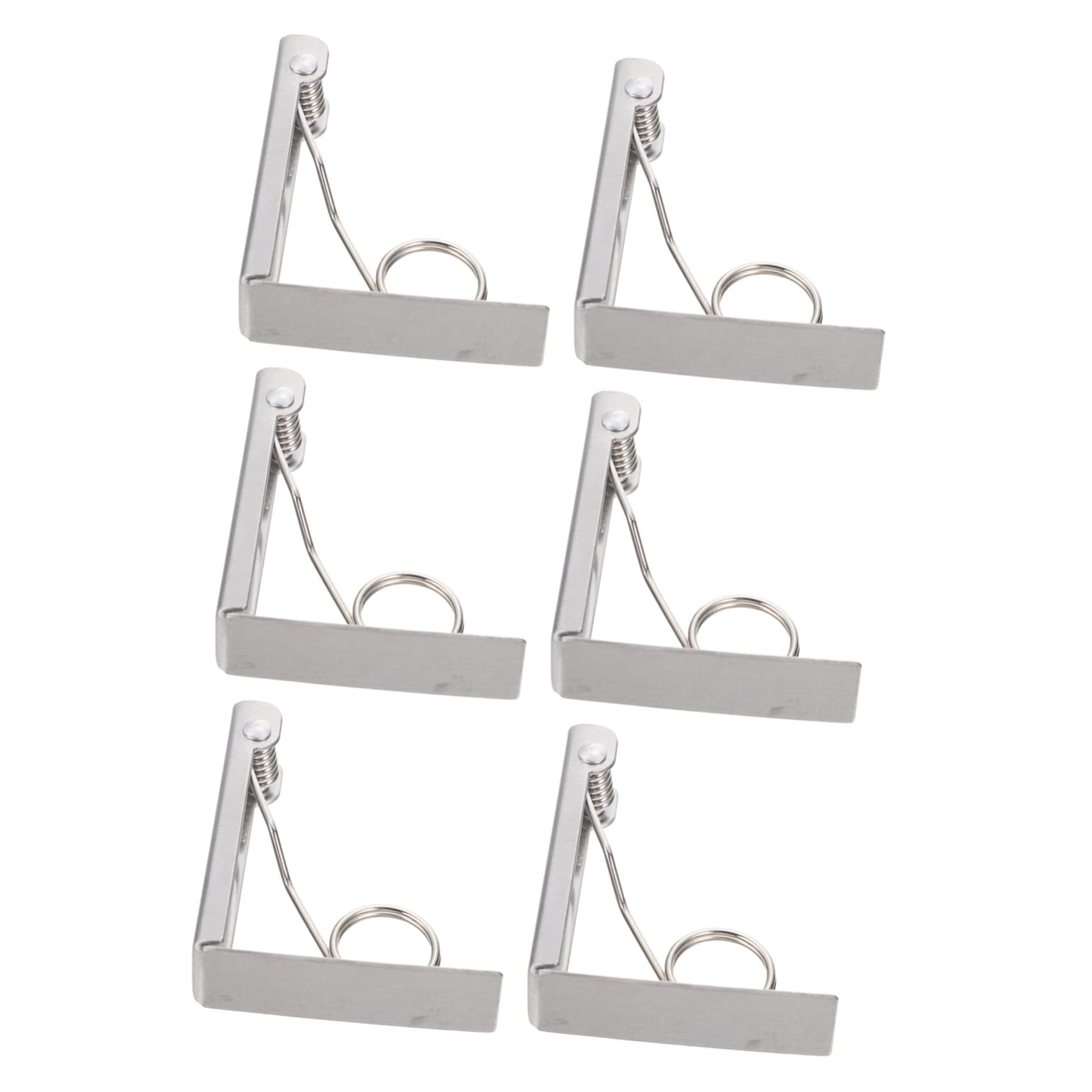 Set 6 Morsetti per Tovaglia in Acciaio Inox Argento, Clip Antiscivolo Facili da Usare e Lisce, per Tavoli da Campeggio e Picnic
