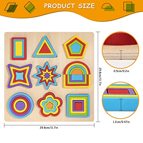 Puzzle di Legno Arcobaleno Bambini Montessori