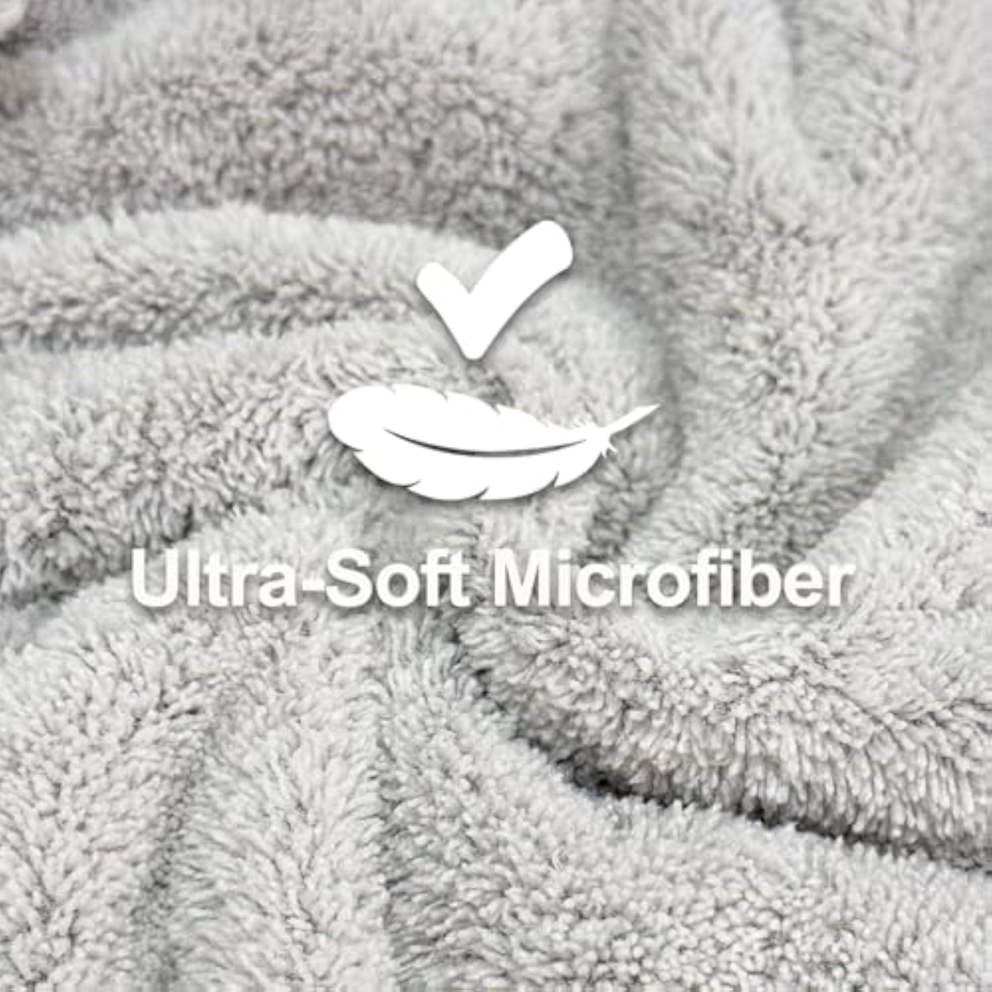 3 Pack Microfiber Hair Towels with Bow Design