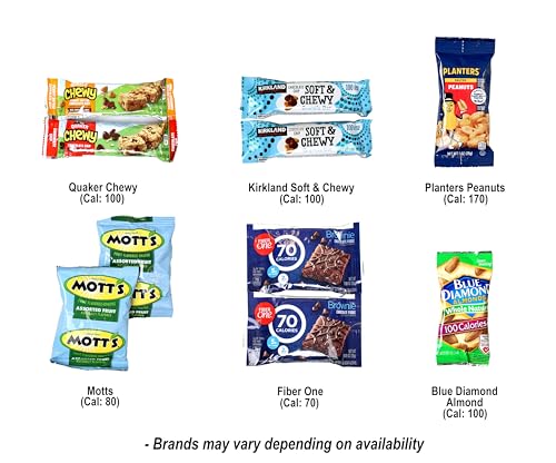 Low Calorie Healthy Snacks Care Package - 20 Count Variety Snack Sampler! An Assortment of Sweet and Savory Granola Bars, Organic Fruit Snacks, Nuts, Popcorn, Rice snacks, And More!