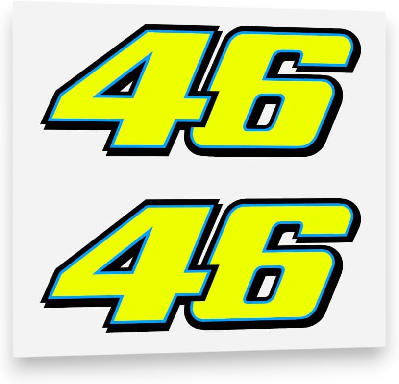 Valentino Rossi Sticker FLUORESCENT YELLOW 46 Vinyl Decal (2013) 15cm
