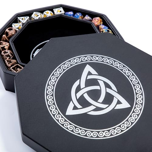 DND Dice Tray - 8 Inch Premium World Tree & Triquetra Design