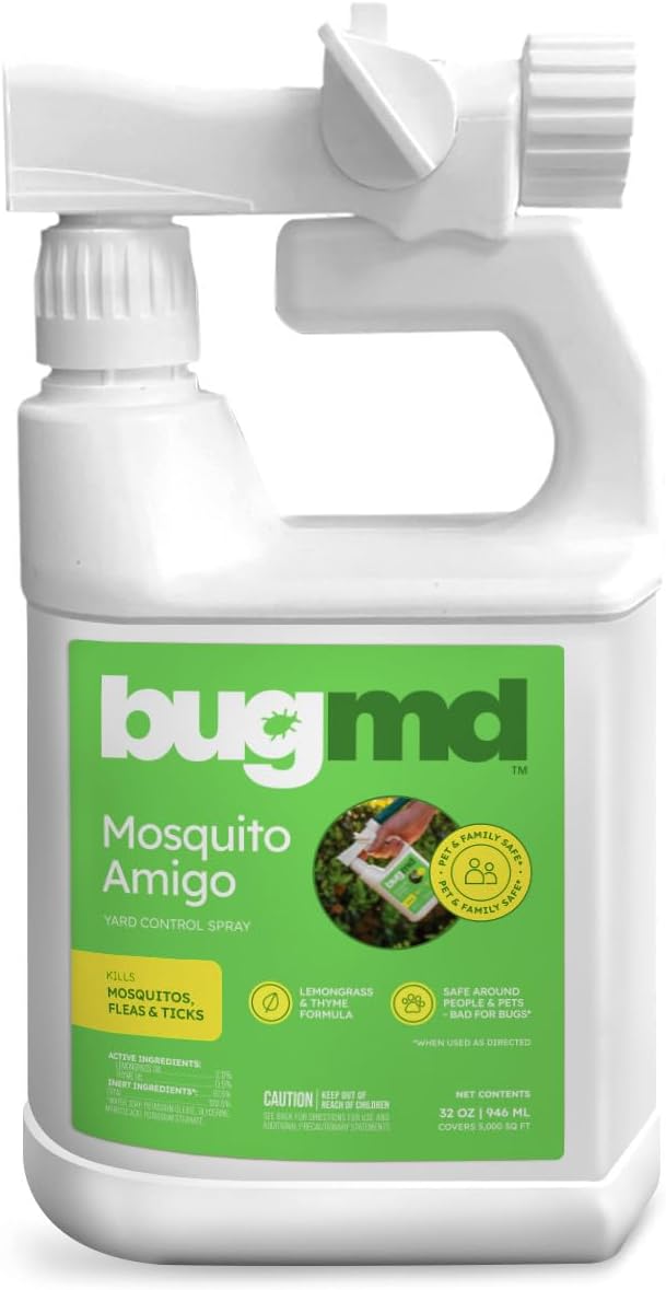 Mosquito Amigo Ant Killer & Bug Spray - Outdoor Roach, Cockroach, and Spider Killer, Fly and Insect Defense, Natural Plant-Based Formula, Safe with Essential Oils