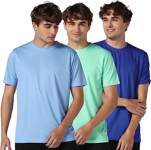 Image of INKKR Men's Short Sleeve Round Neck Dry Fit Multicolor T-Shirt Combo