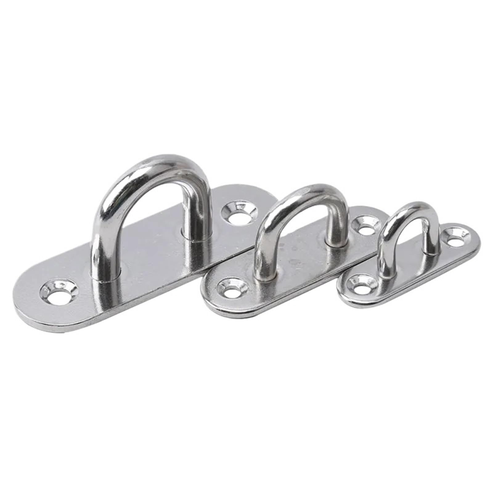 LTYKNGH Eye Plate 2/5/10Pcs Stainless Steel Eye Plate Oblong Pad Ring Hook Boating Equipment Sail Installation Fastening(M5 10PCS)