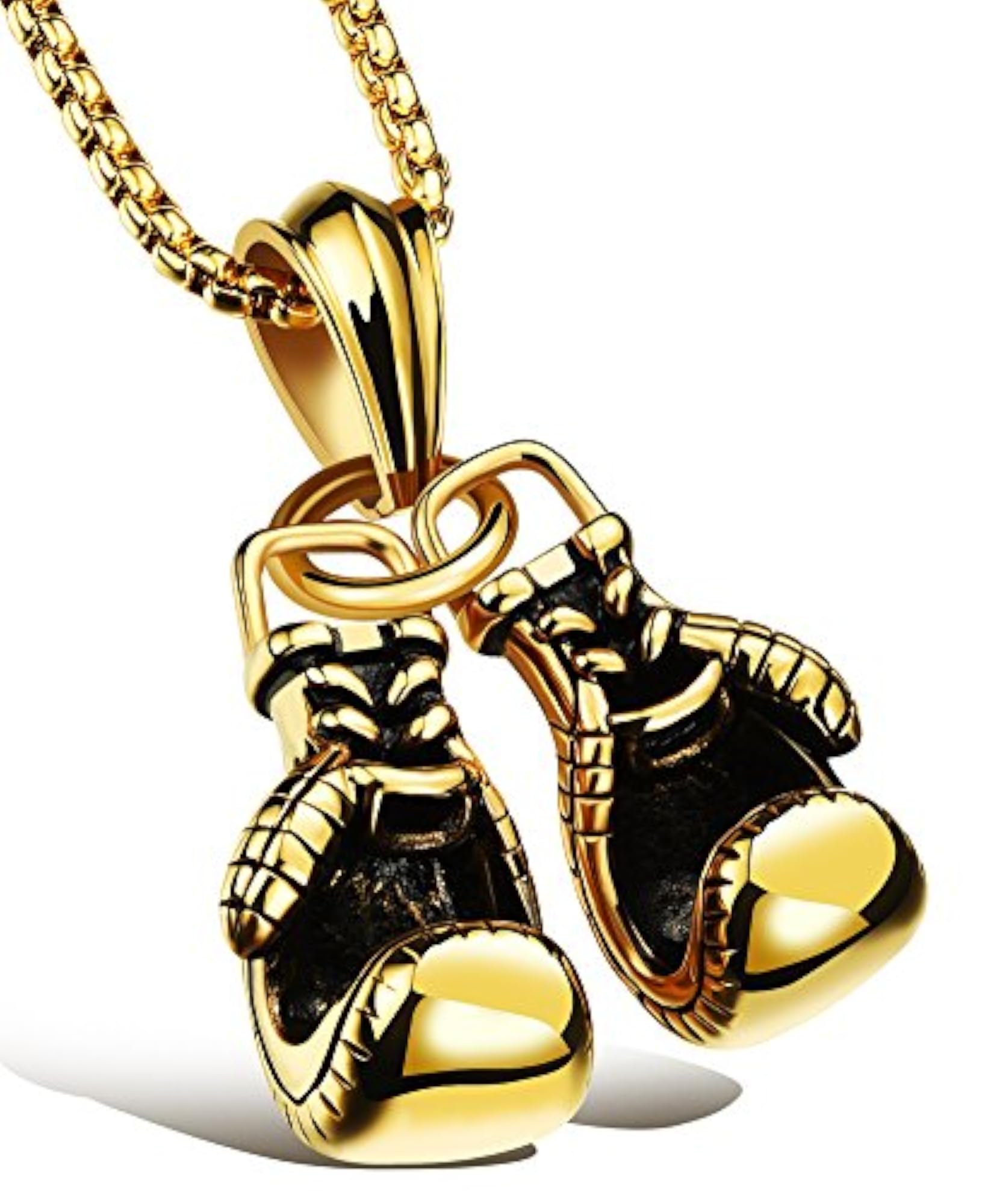 Men's Punk Stainless Steel Boxing Gloves Pendant Necklace
