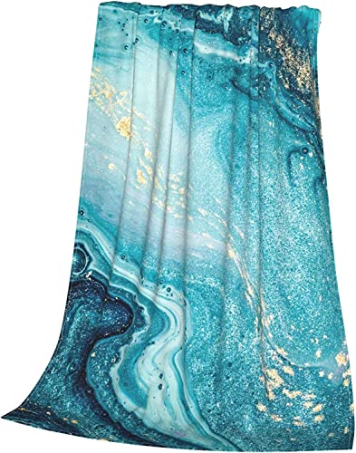 Kuscheldecke 70x100 Blauer Marmor, Flanell Fleecedecke Weiche & Warme Decke 3D Marmor, als Sofadecke Wohndecke Tagesdecke Wolldecken, für Kinder Erwachsene