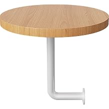 Round Pub Table Wood Bar Table Wall Mounted Cocktail Table Bistro Table Mid-Century Modern Dining Table Small Wall Desk with Metal Leg for Cafe Office Home Kitchen Wood